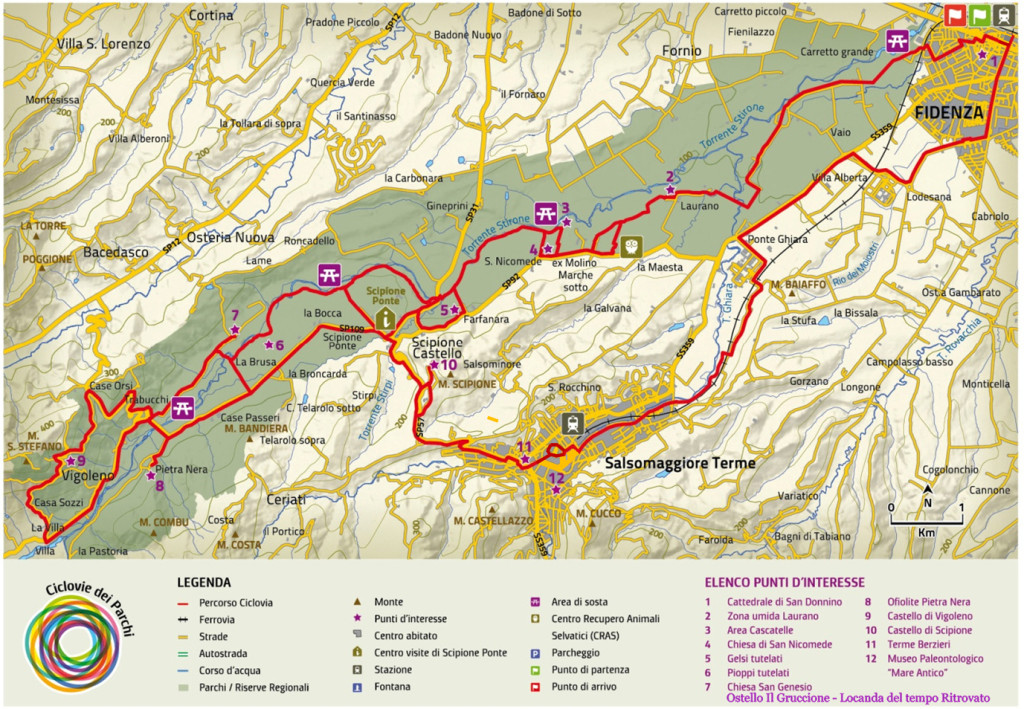 Cartina ciclovia swl parco
